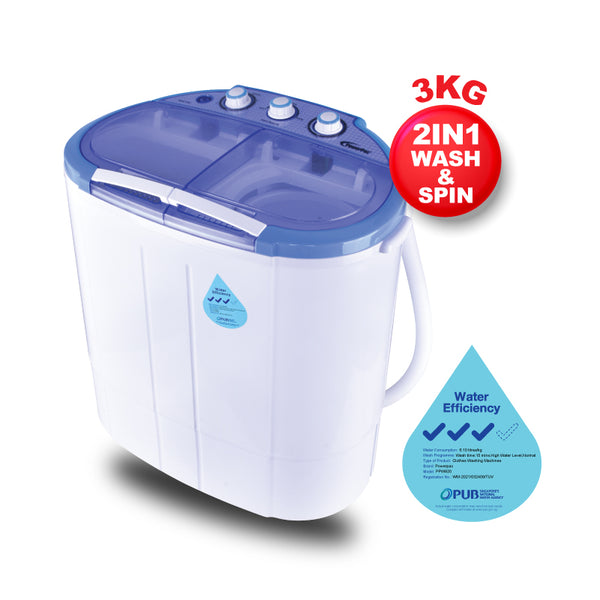 2in1 Twin Tub Mini Washing Machine - Wash & Spin Fast Laundry